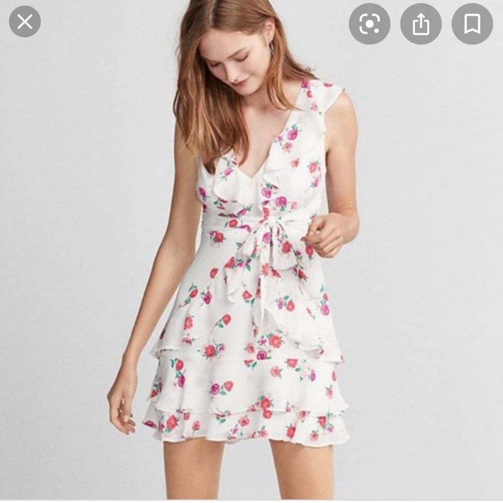 Floral ruffle dress from Express size 6